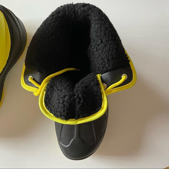 Kids Rain Lace-up Boots Yellow Size 3/6 - Picture 5 of 8